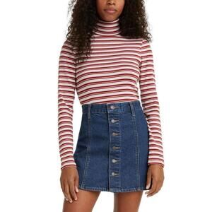 Levi's Womens Ellie Ribbed-Knit Turtleneck Top Size S